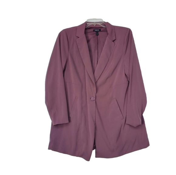 Torrid Blazer Single Button Waist w/ Pockets! Longline Style Mauve 1X - Picture 5 of 13